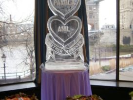 Double Heart Ice Sculpture